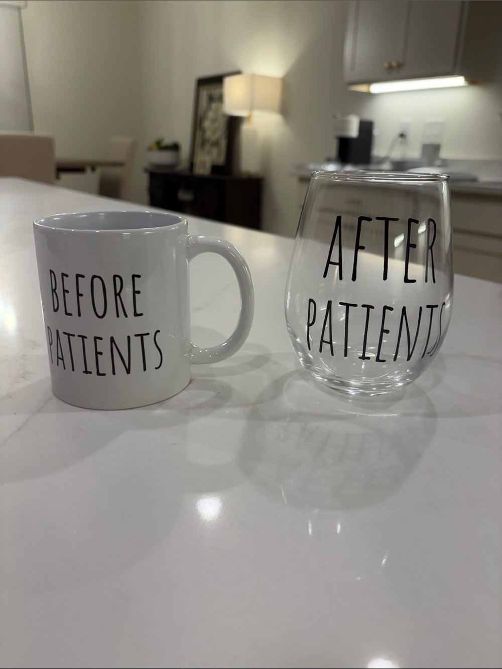 “Before Patients” Mug & “After Patients” Stemless Wine Glass Set